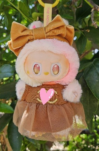 Designer Tulle Party Dress Bow Headband Clothes Labubu