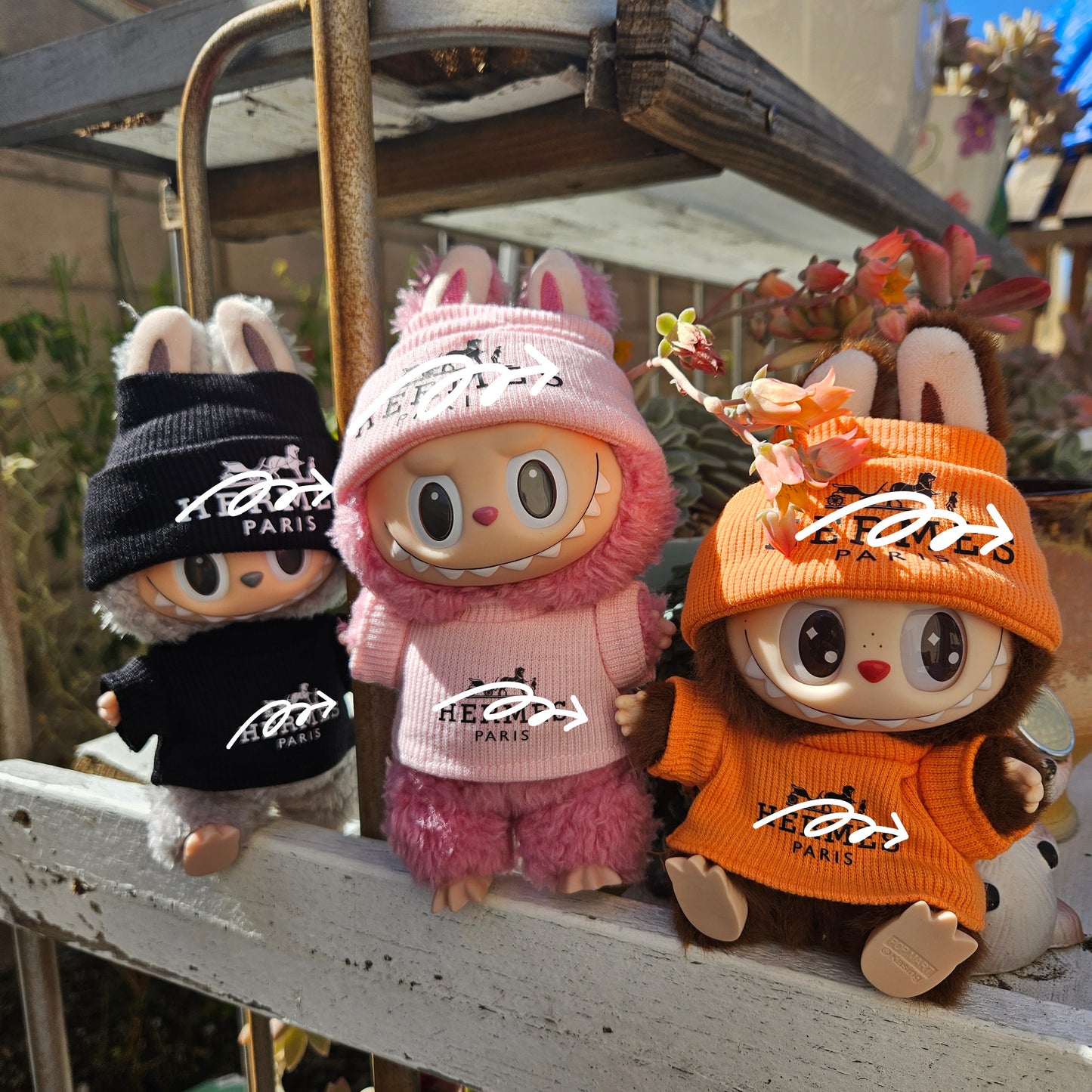 Designer H Beanie & Shirt Clothes Labubu