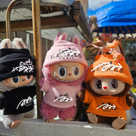 Designer H Beanie & Shirt Clothes Labubu