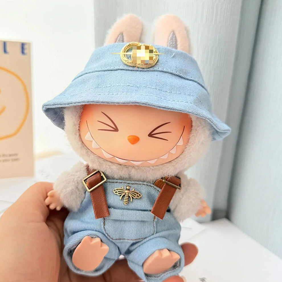 Designer Bee Hat Romper Overall Clothes Labubu