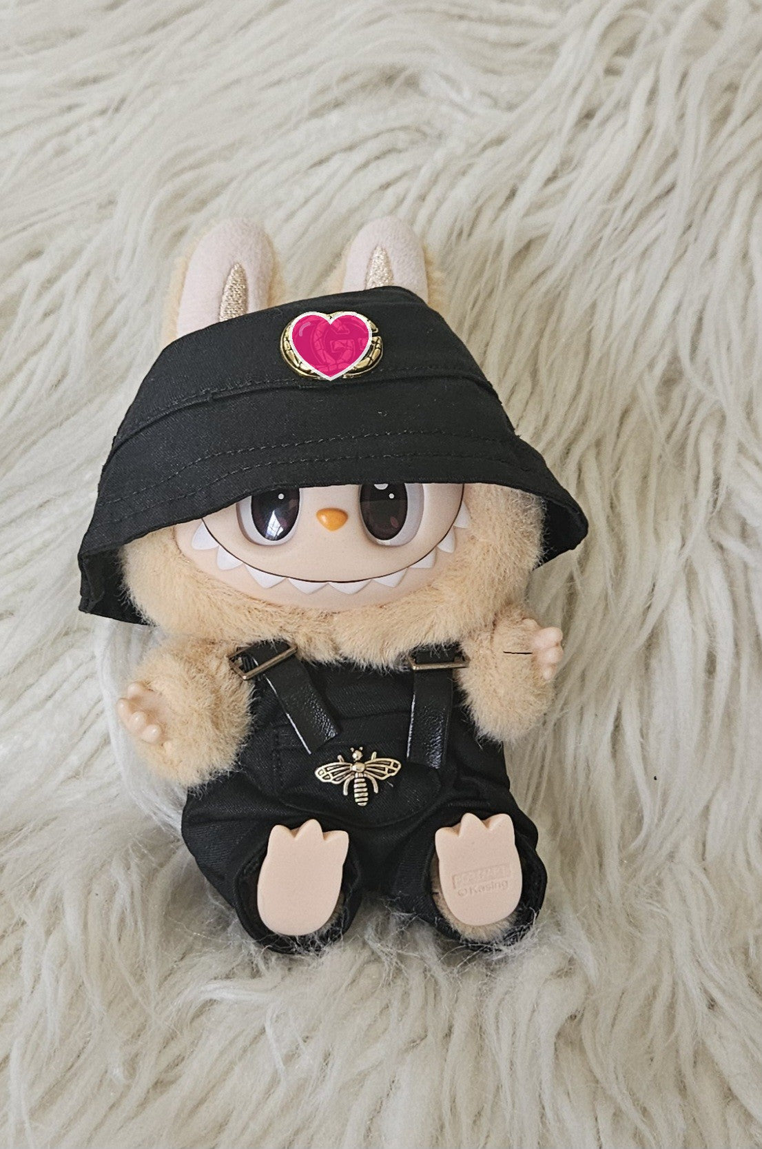 Designer Bee Hat Romper Overall Clothes Labubu