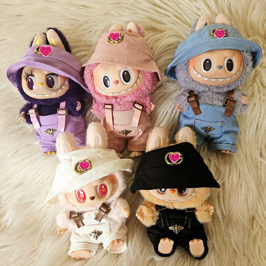 Designer Bee Hat Romper Overall Clothes Labubu