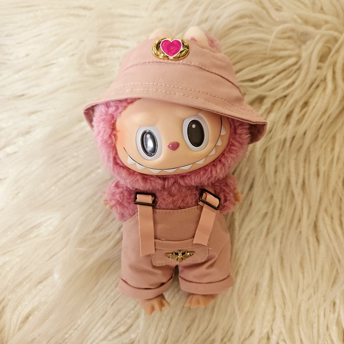 Designer Bee Hat Romper Overall Clothes Labubu