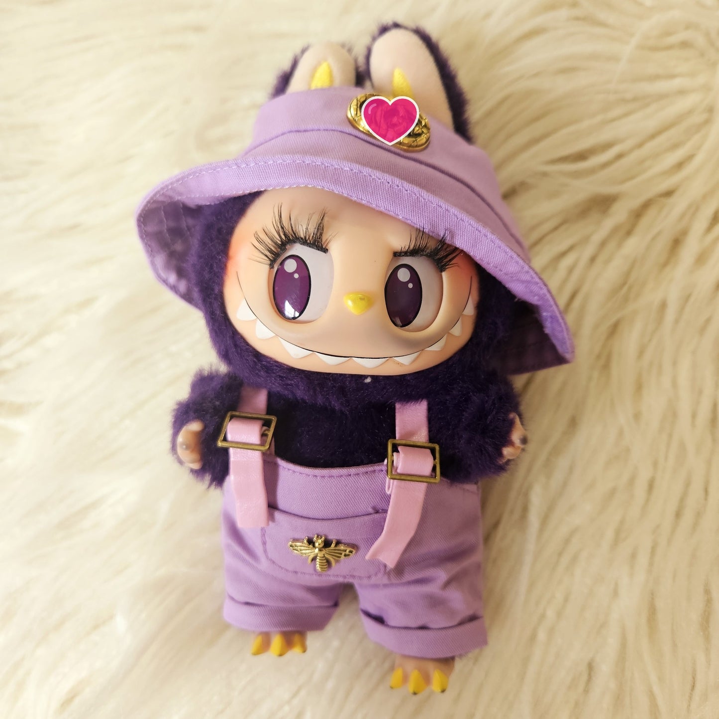 Designer Bee Hat Romper Overall Clothes Labubu