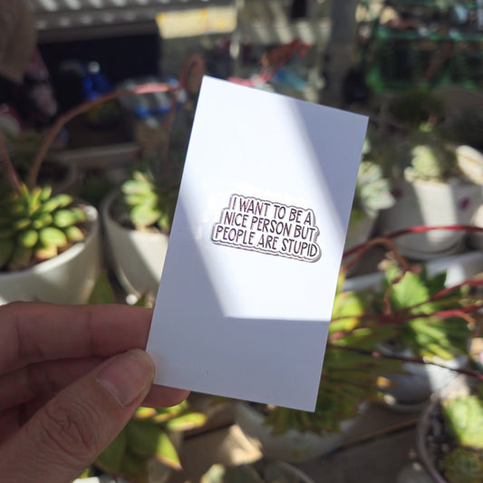"I Want To Be A Nice Person " But People Are Stupid Funny Enamel Pin