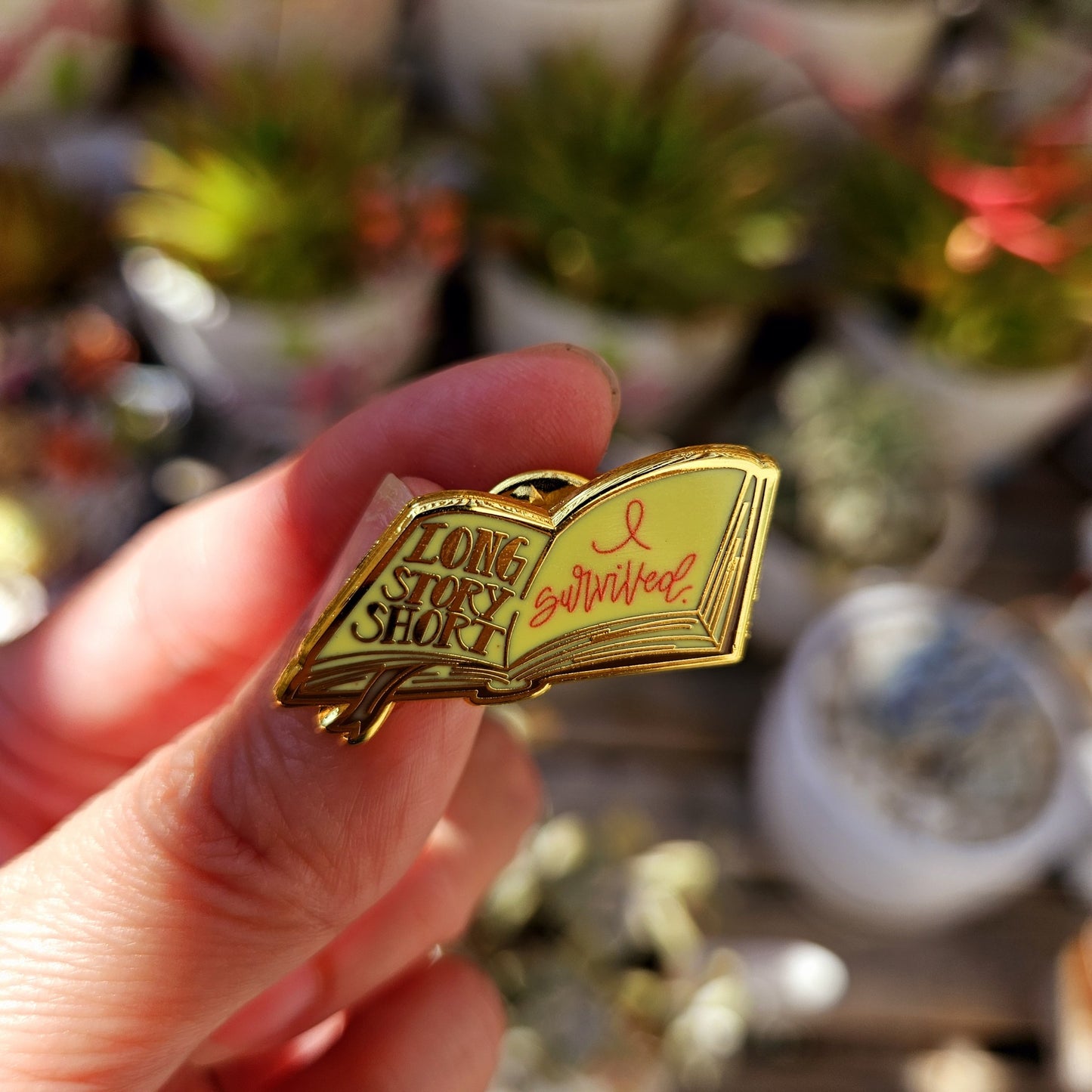 Long Story Short, I Survived Funny Humor Enamel Pin