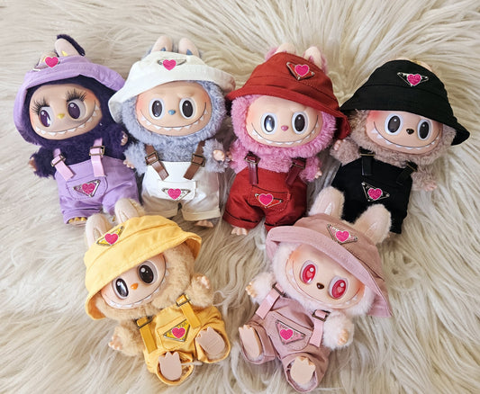 Designer Prda Hat Romper Overall Clothes Labubu