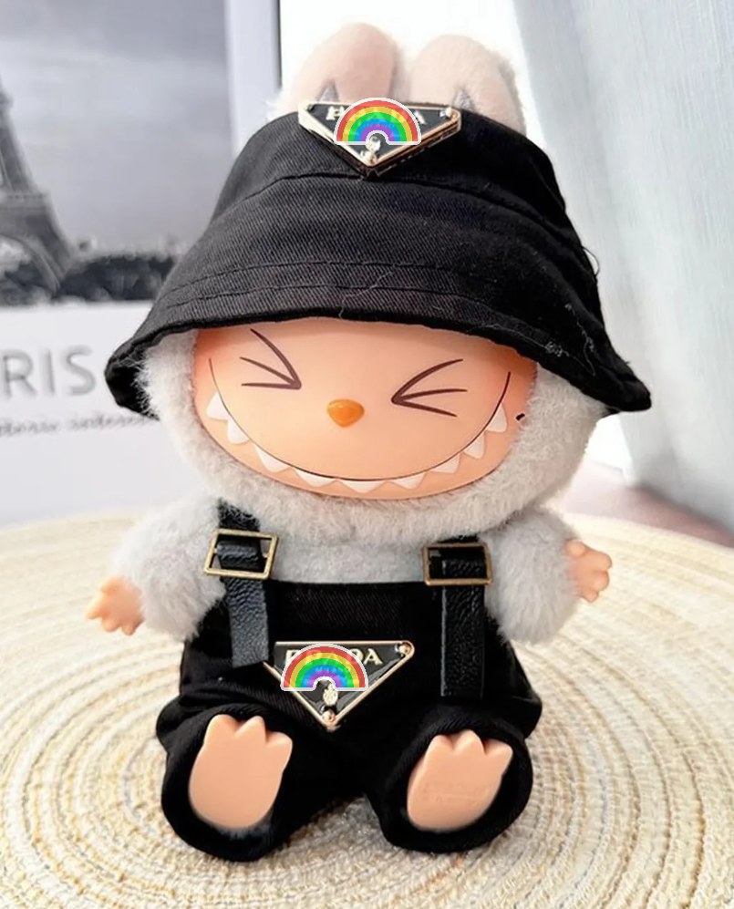 Designer Prda Hat Romper Overall Clothes Labubu