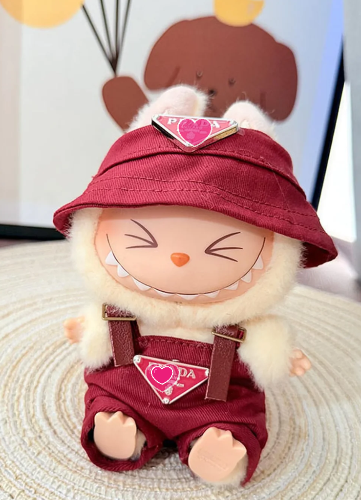 Designer Prda Hat Romper Overall Clothes Labubu