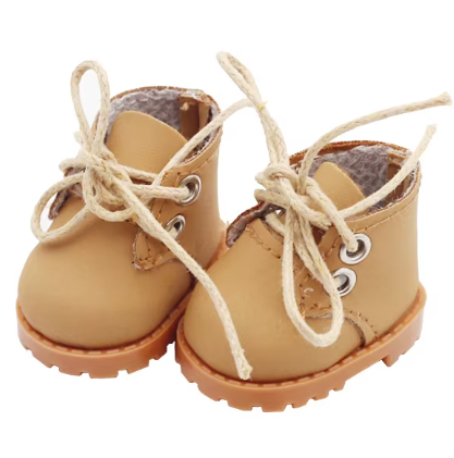 Brown Tie Construction Worker Shoes Clothes Labubu