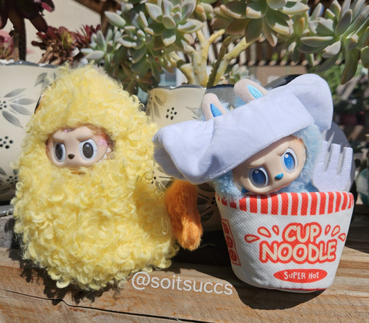 Shrimp Tempura Or Cup Of Noodles Plush Costume Clothes Labubu
