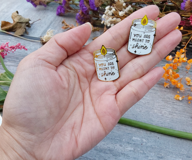 You Are Meant To Shine -  Candle In A Jar Enamel Pin