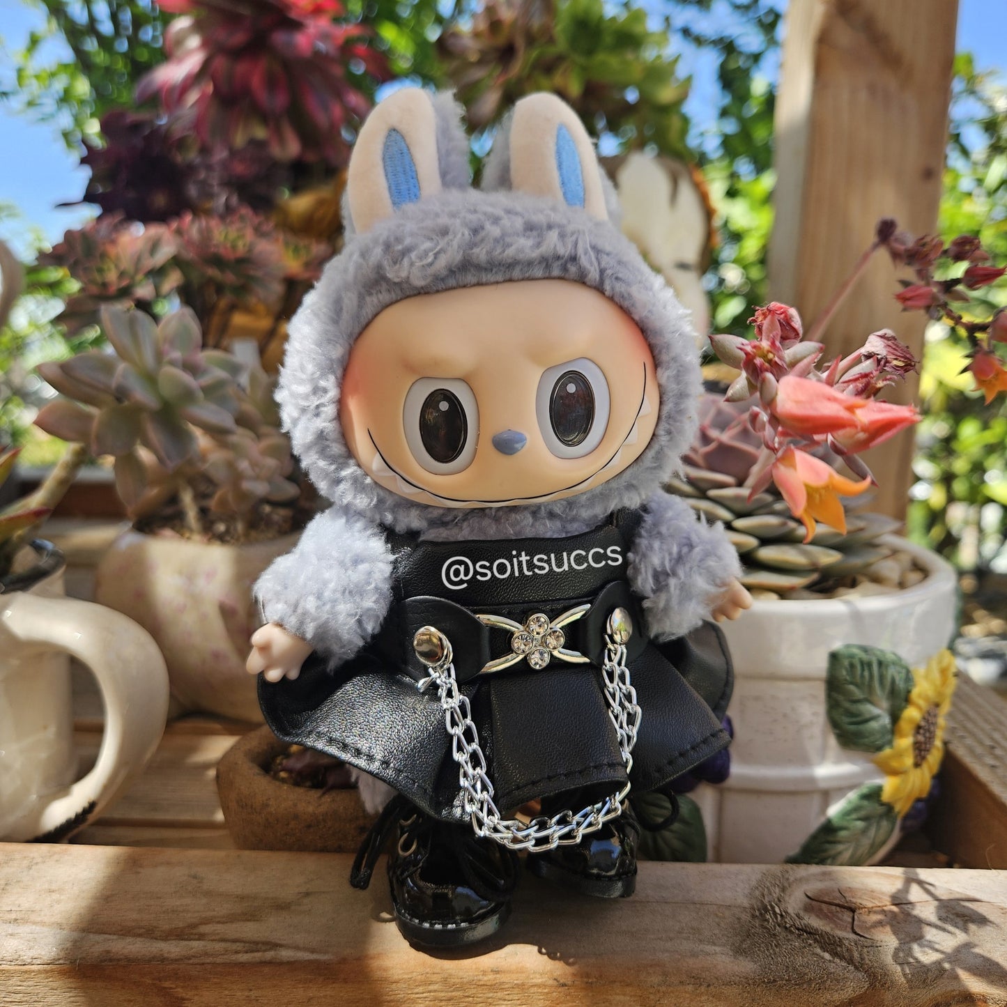 The Chain Leather Dress Dr Martin Inspired Biker Rocker  Clothes Labubu