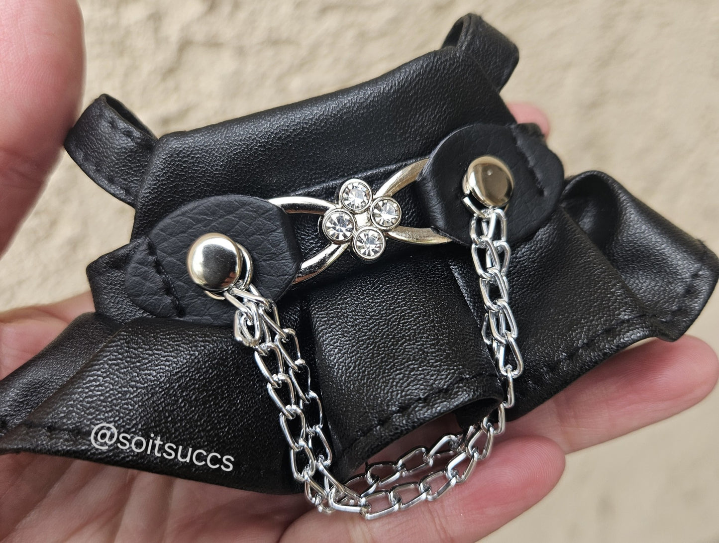 The Chain Leather Dress Dr Martin Inspired Biker Rocker  Clothes Labubu