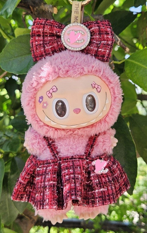 Designer Tweed Dress Clip Romper Clothes Labubu