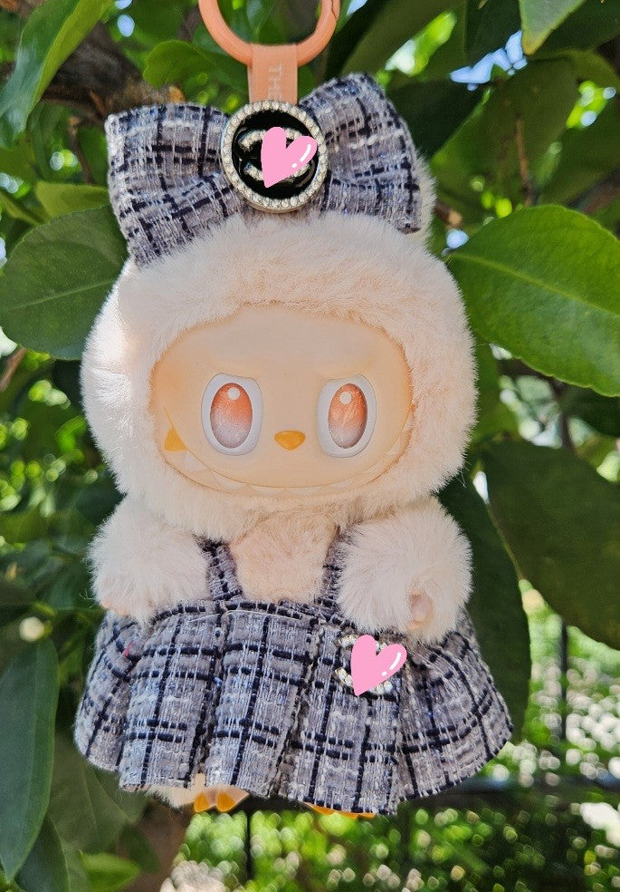 Designer Tweed Dress Clip Romper Clothes Labubu