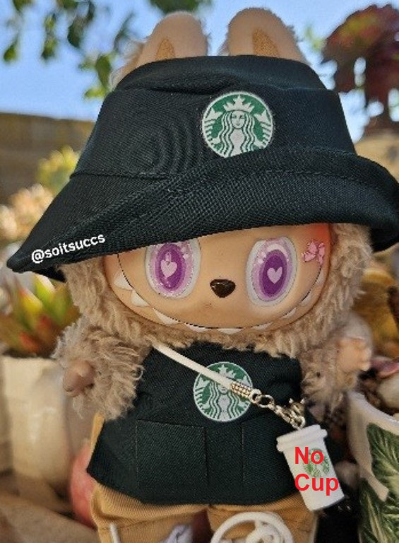 Pink Or Green Coffee Uniform Clothes Labubu
